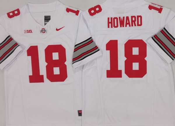 Mens Ohio State Buckeyes #18 Will Howard White 2025 F.U.S.E. Limited Stitched Jersey